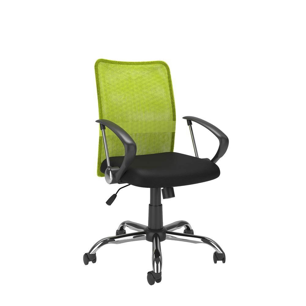 Workspace Office Chair with Contoured Lime Green Mesh Back