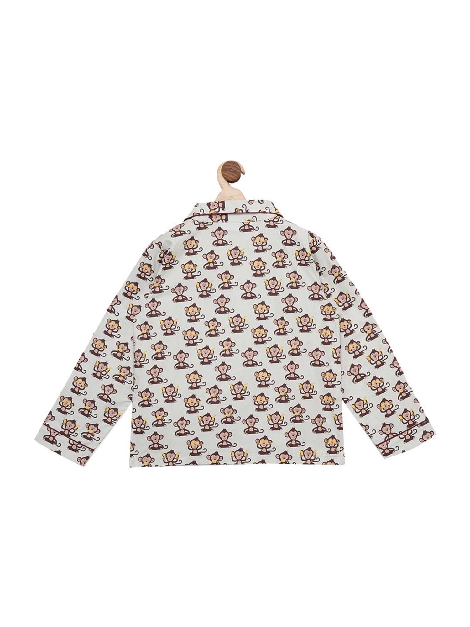 Fluffalump Boys Multicolor Cotton Printed Nightwear Top & Pants Set