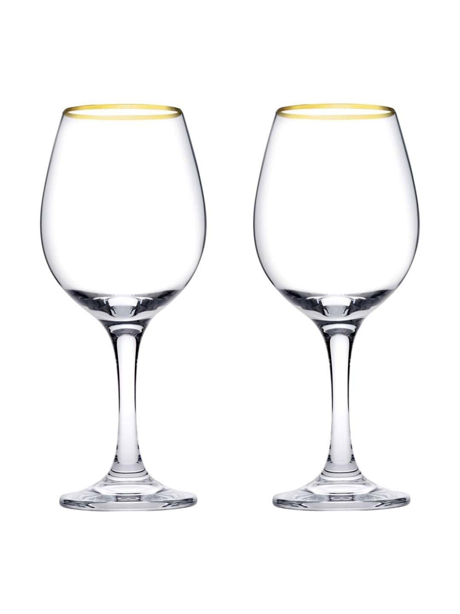 Pasabahce Gold Amber Wine Gold Rim Glasses (0.46 L) - Set of 2