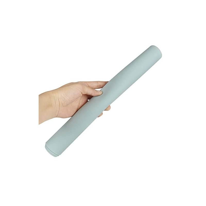 Large Silicone Placemats for Dining Kitchen, Heat-Resistant Table Mats, Kitchen Countertop Protector, Non-Slip Flexible Washable Dining Mats (Set of 4, Light Blue)