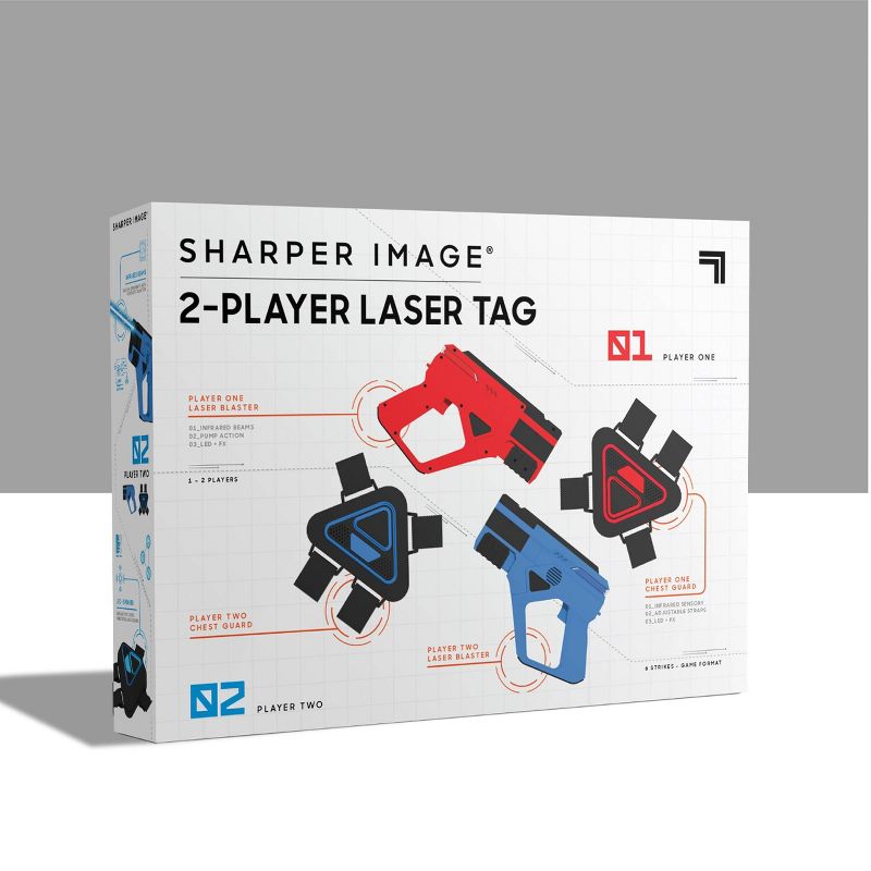 SHARPER IMAGE Two-Player Toy Laser Tag Blaster Blaster & Vest Armor Set for Kids