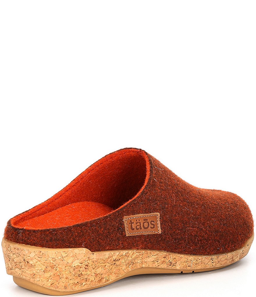 Taos Footwear Woollery Wool Cork Wedge Clogs