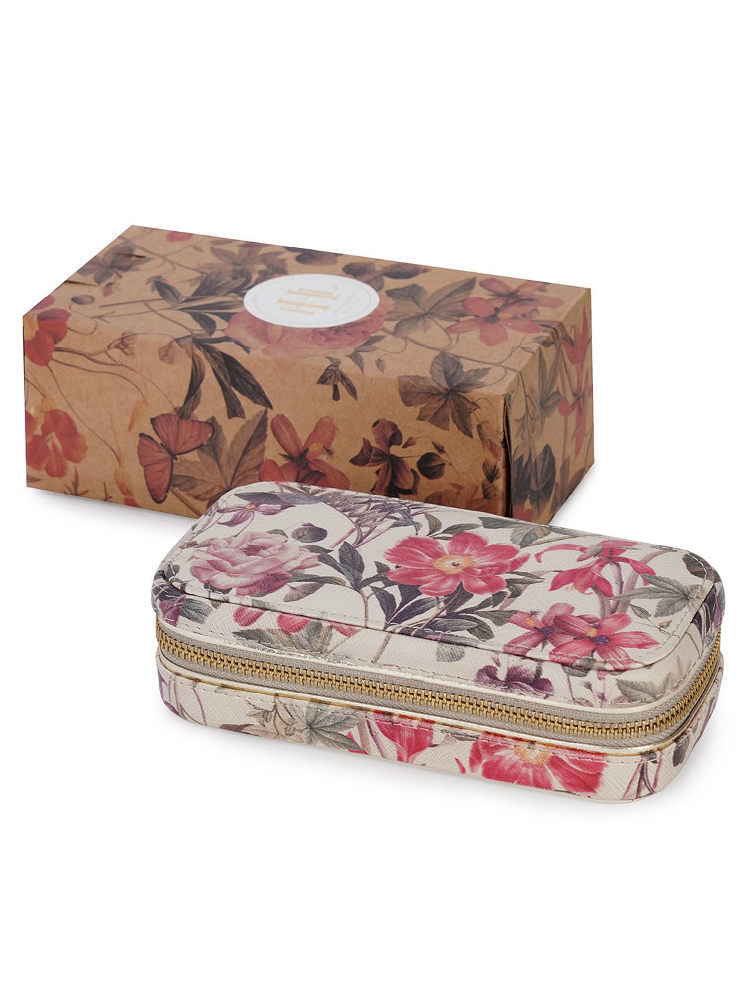 Pure Home and Living Pink Faux Leather Jewellery Organiser