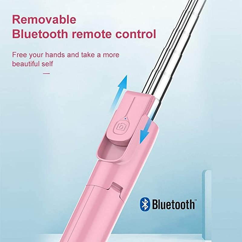 Stick Tripod Ring Light Adjustable 3 Brightness LED Ring Light with Stick Bluetooth Remote 4 in 1 Aluminum Tripod for iPhone and Android Phone, YouTube Video, Live Streaming