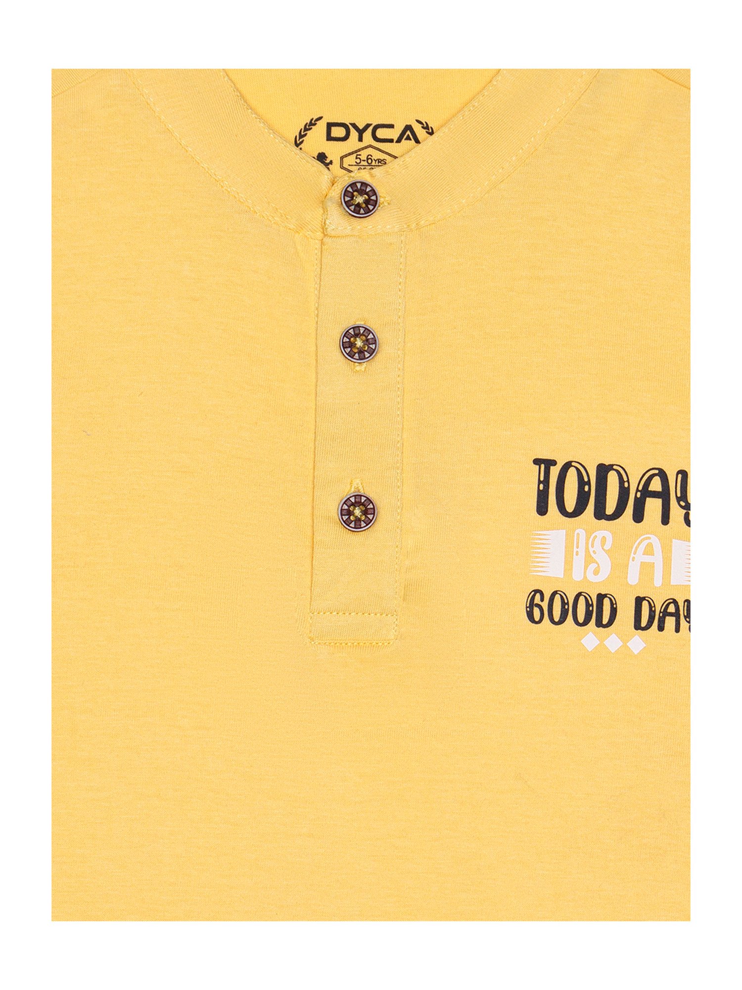 Dyca Boys Yellow Solid T-Shirt