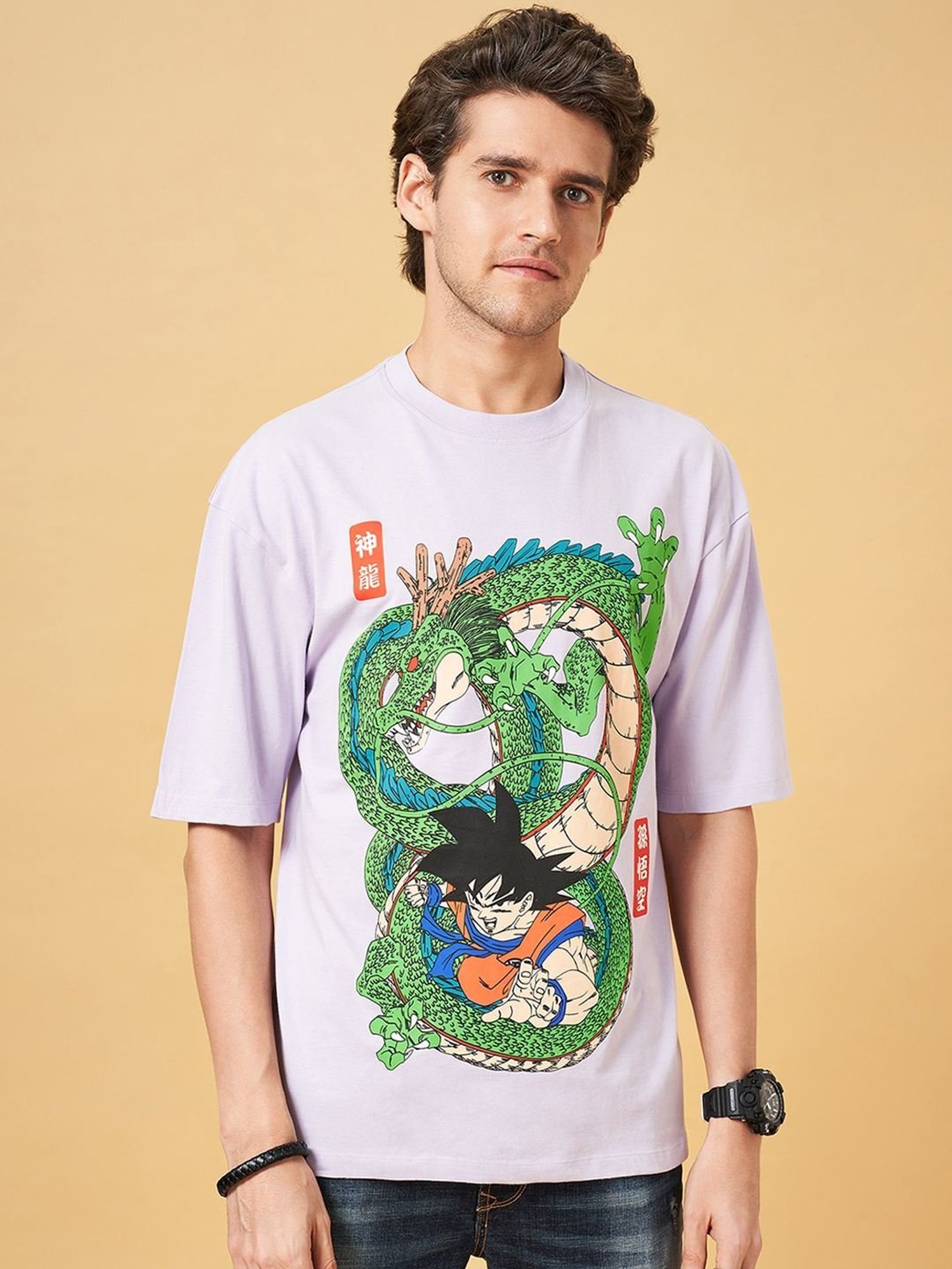 SF Jeans by Pantaloons Fair Orchid Cotton Regular Fit Printed T-Shirt