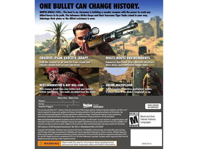 Sniper Elite V3 Xbox One