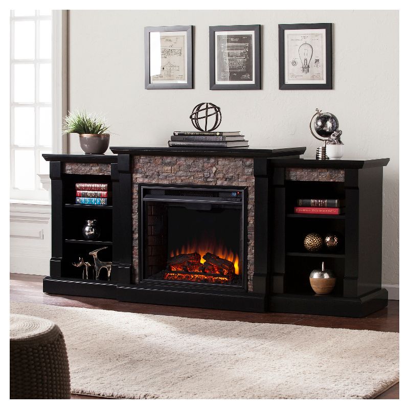 Southern Enterprises Gilman Electric Fireplace with Bookcases