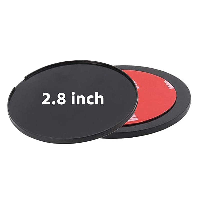 Dashboard Adhesive Mounting Disk Circular Adhesive Sticky Suction Cup Base Adapter Plate for Car Dash Cam Garmin Tomtom GPS Nav Smartphone Console Disc 2 Pcs Diameter 28 inch