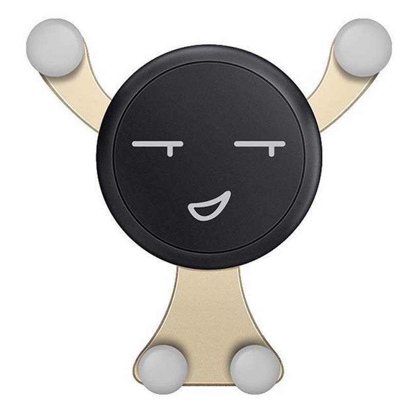 Universal Car Mobile Phone Holder Air Vent Mount Stand Cradle Smart No Touch Gravity Design for iPhone Samsung Galaxy and Other Smartphones 4.0"-6.0" (Gold)