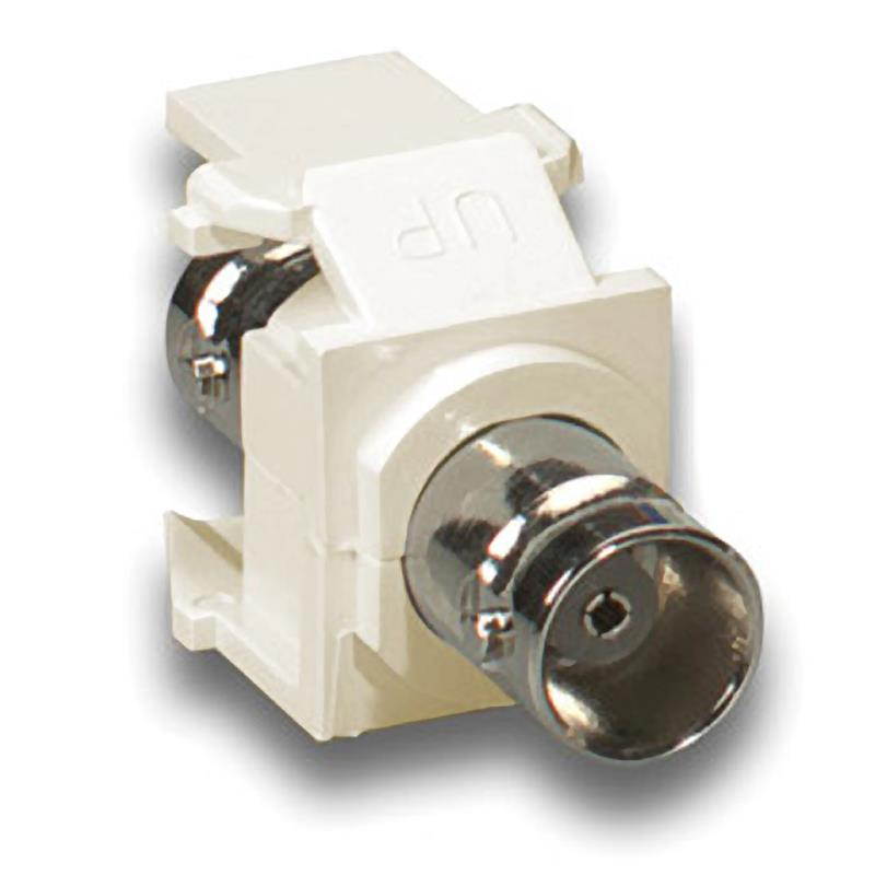 Leviton 41084-BIF BNC QuickPort Adapter, Nickel-Plated, Ivory