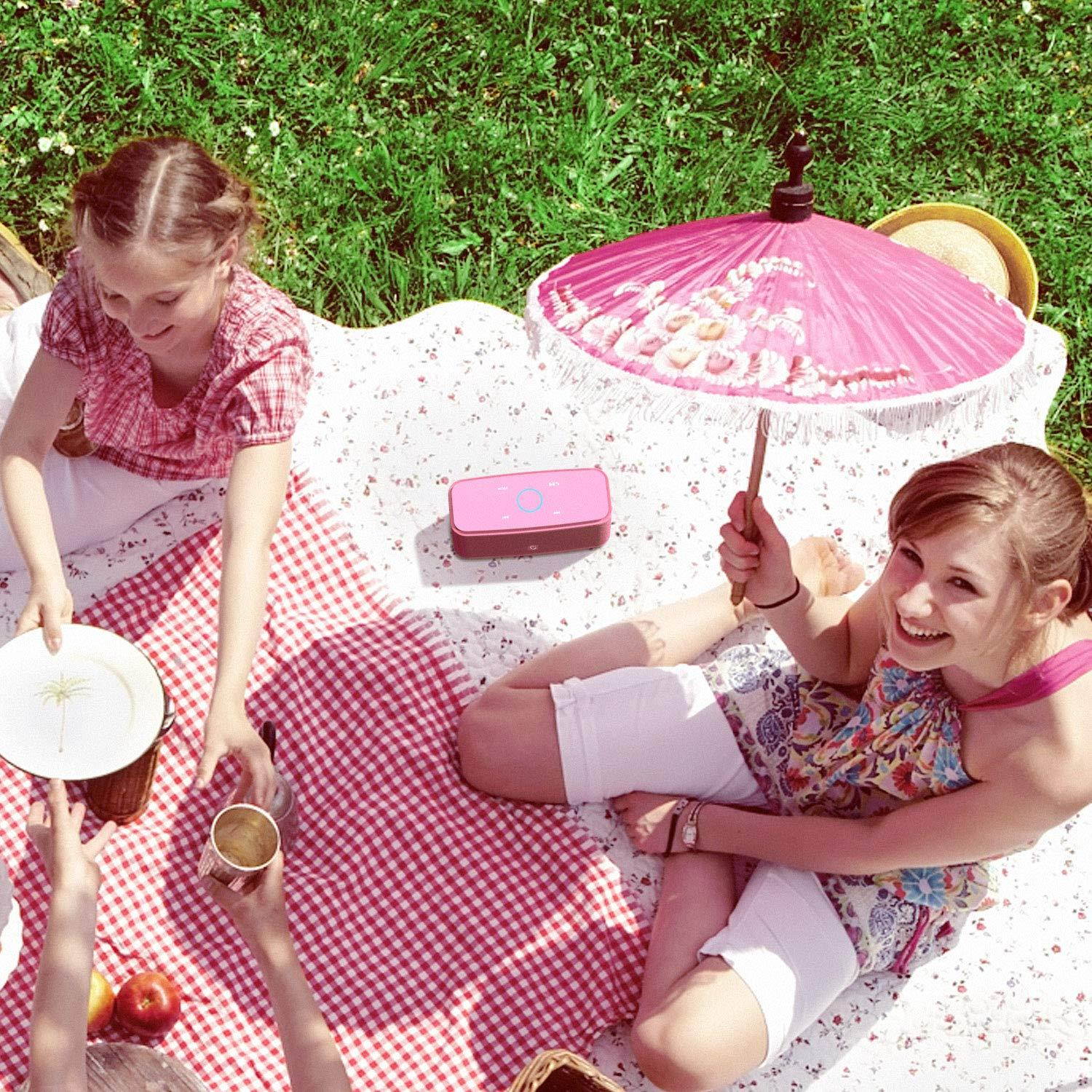 DOSS SoundBox Bluetooth Speaker, Portable Wireless Bluetooth 4.0 Touch Speakers with 12W HD Sound and Bold Bass, Handsfree, 12H Playtime for Phone, Tablet, TV, Gift Ideas[Pink]