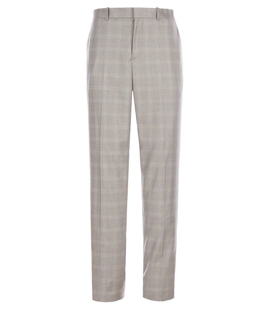 Perry Ellis Slim-Fit Windowpane Pattern Stretch Suit Separates Dress Pants