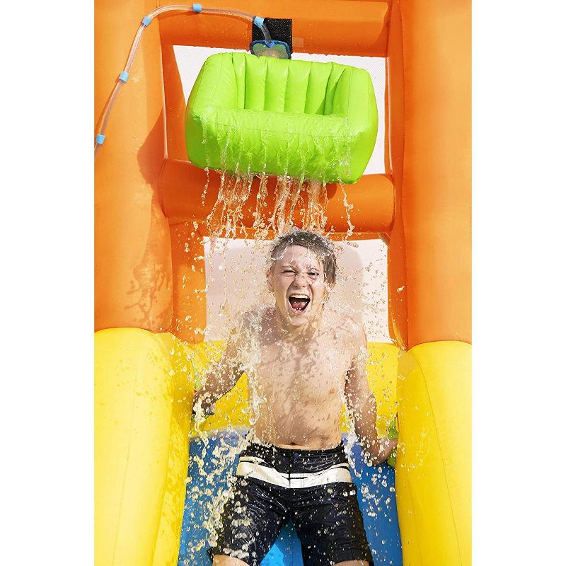 H2OGO! 53346E Mount Splashmore Kids Inflatable Backyard Water Slide Splash Mega Park Toy with Climbing Wall, Slide, Splash Zone, and Spray Blaster