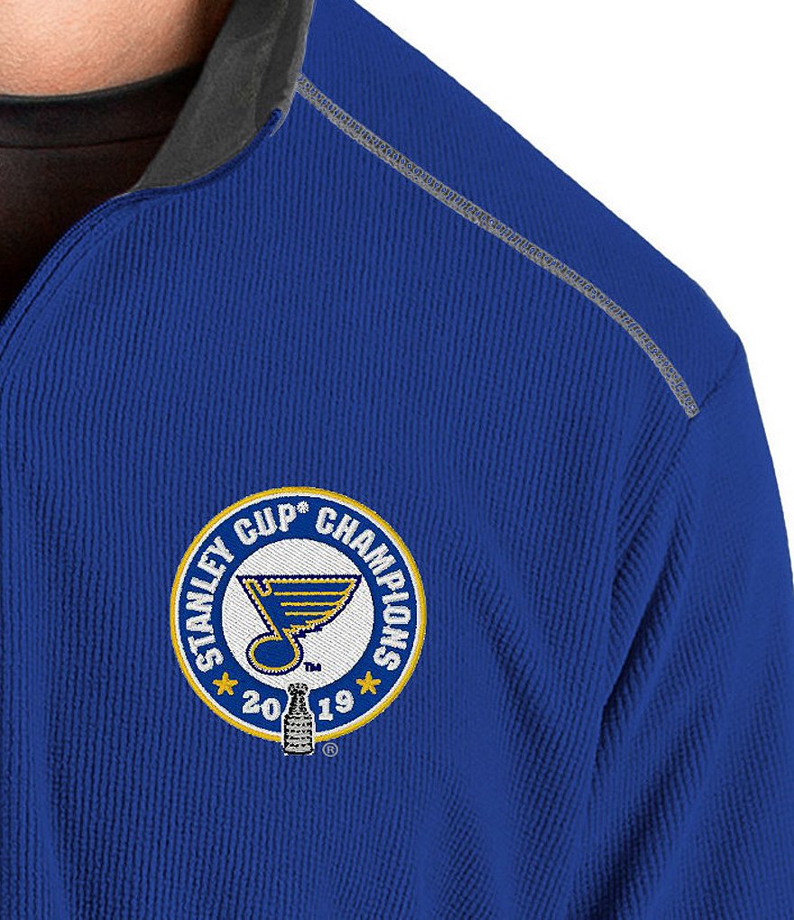 Antigua NHL Stanley Cup Champions St Louis Blues Glacier Half-Zip Textured Pullover