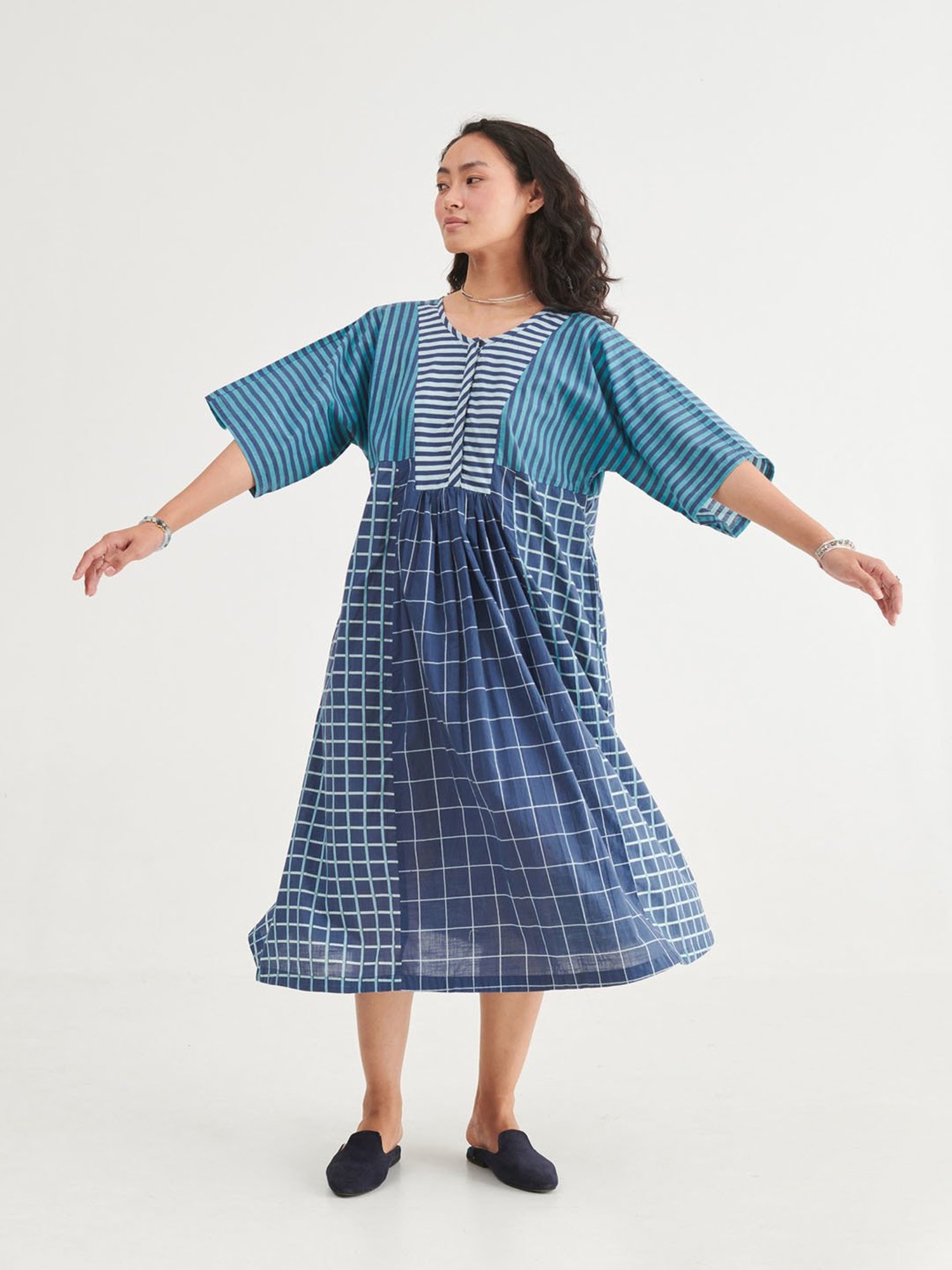 Prakriti Jaipur Indigo Turquoise Kaftan Dress