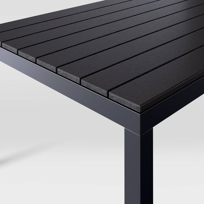 Brisbane Rectangle Outdoor Patio Dining Table - Black - CorLiving