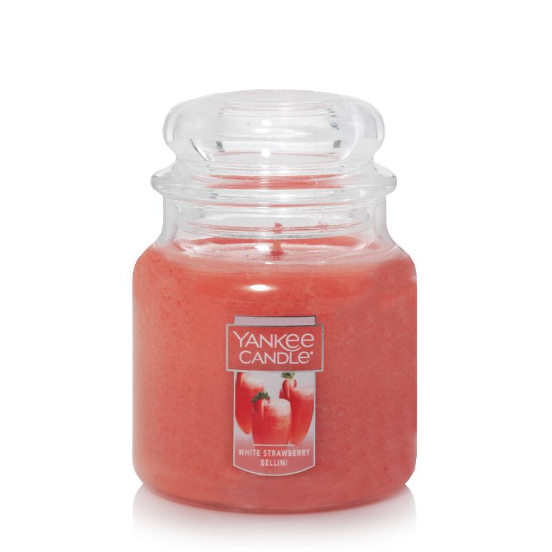 12.5oz Glass Jar White Strawberry Bellini Candle - Yankee Candle
