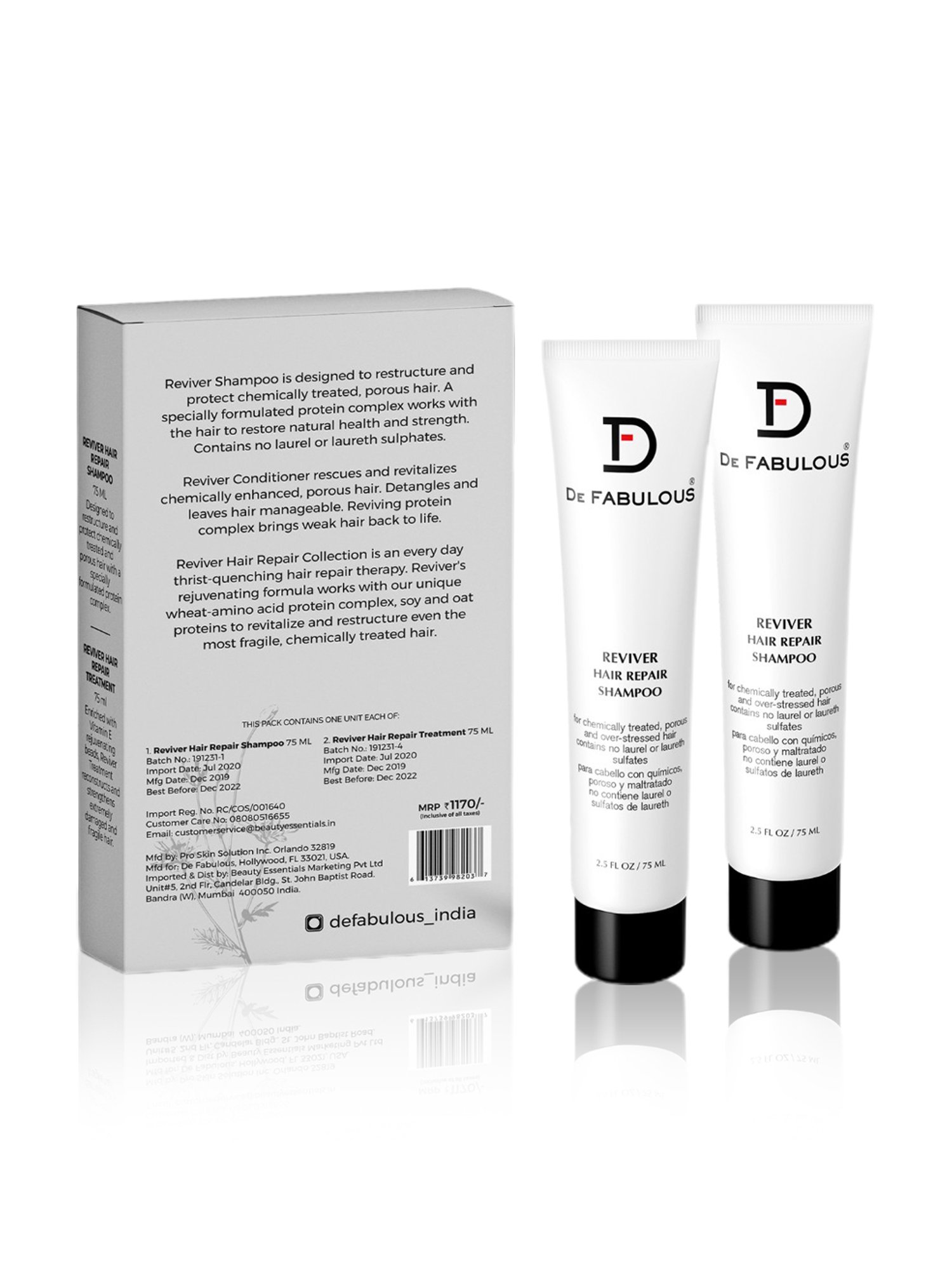 De Fabulous Reviver Hair Repair Shampoo & Treatment Combo