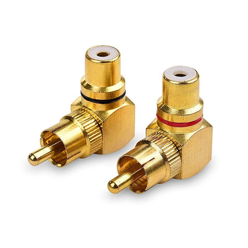 2Pack Right Angle RCA Adapter 90 Degree RCA Adapter