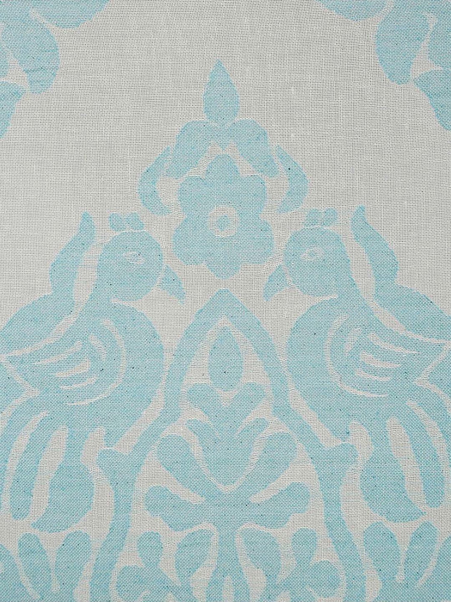 Fabindia Home Meel Teal Cotton Curtain