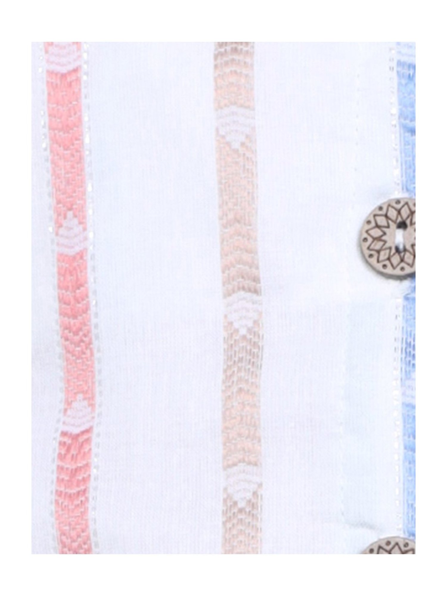 Peppermint Kids Beige Striped Dress