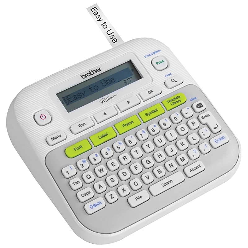 Ptouch PTD210 EasytoUse Label Maker OneTouch Keys Multiple Font Styles 27 UserFriendly Templates White