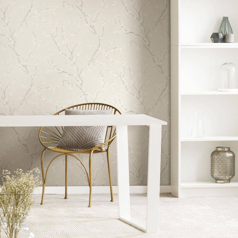 RoomMates Cherry Blossom Peel and Stick Wallpaper Pearl