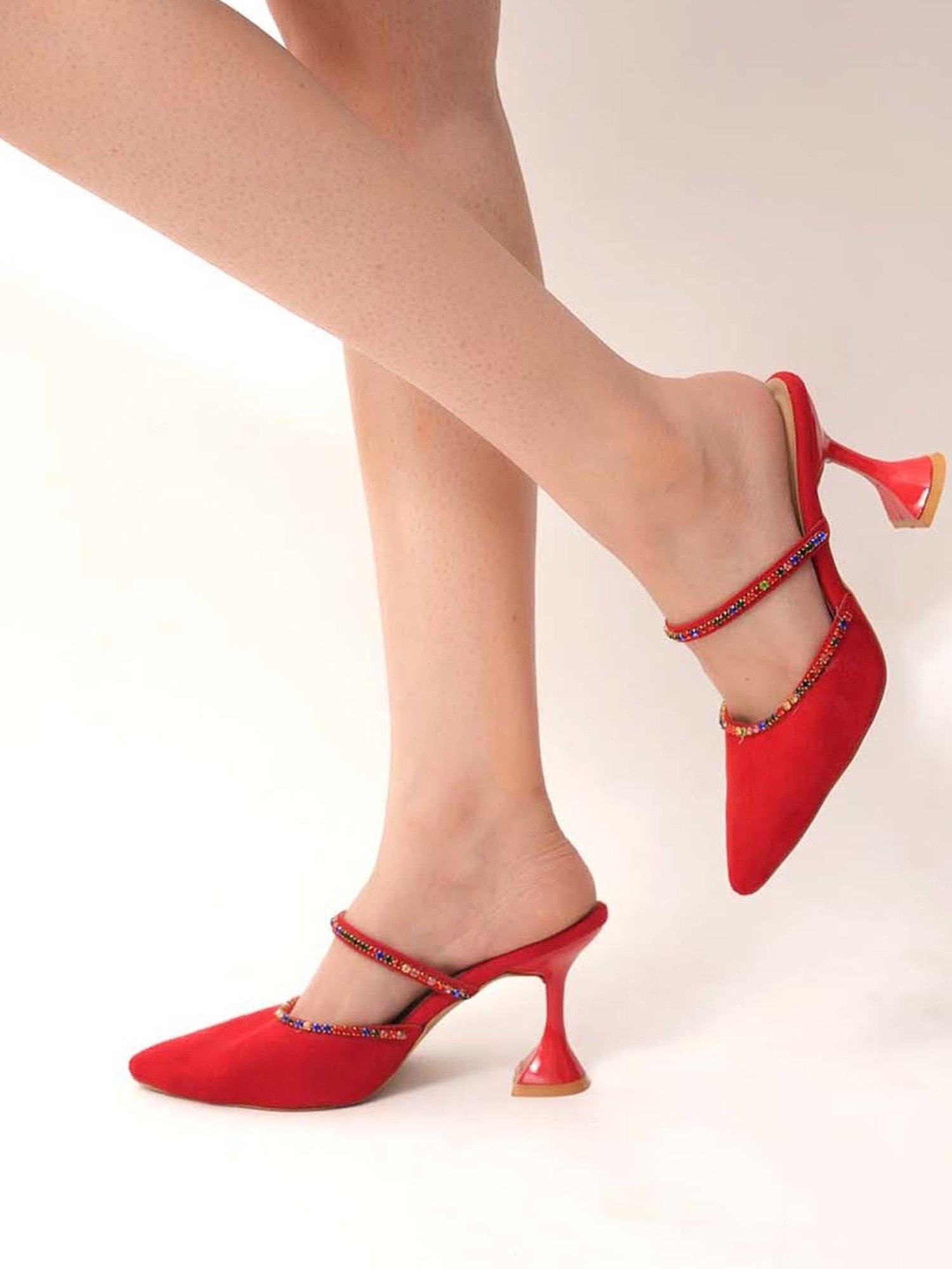 Scentra Women's Red Mule Shoes