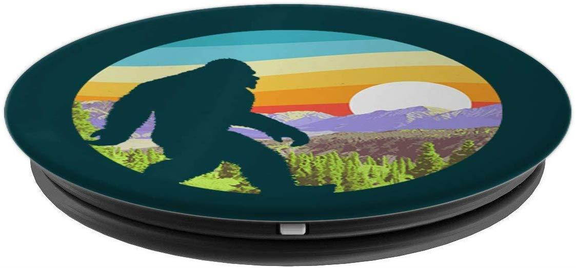 Retro Bigfoot Pacific Northwest Mountains Vintage Nature PopSockets Grip and Stand for Phones and Tablets