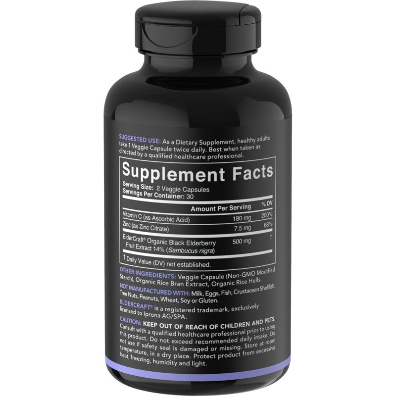 Sports Research Elderberry Complex, 60 Veggie Capsules, Greens and Superfood Supplements