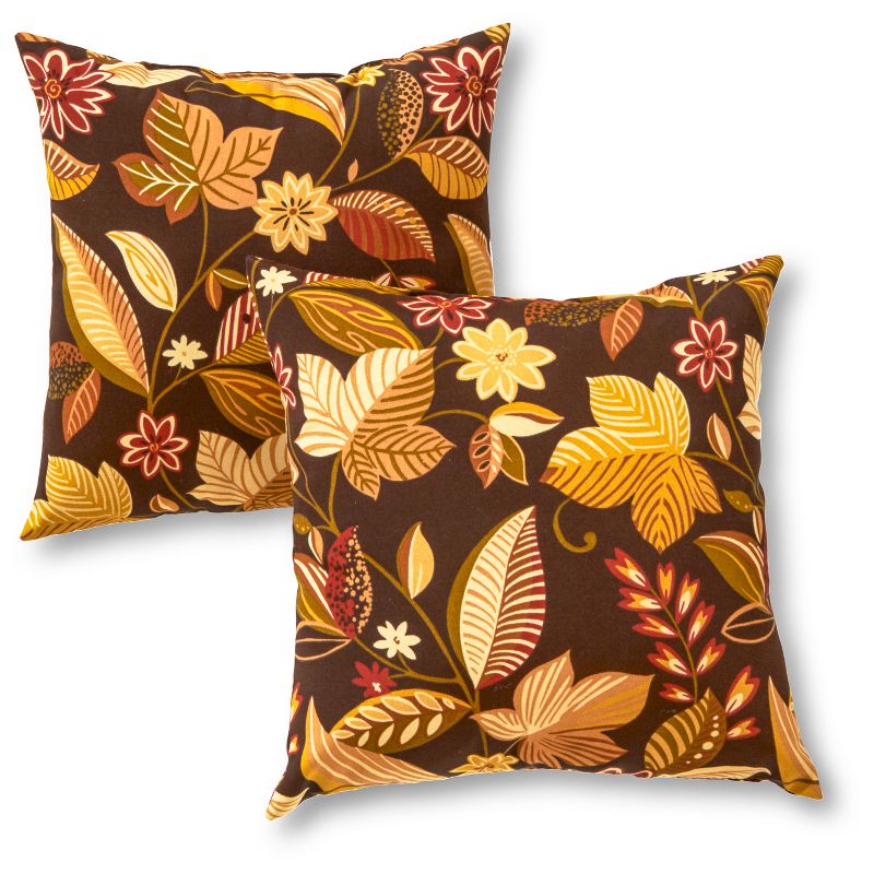 Set of 2 Timberland Floral Outdoor Square Throw Pillows - Kensington Garden