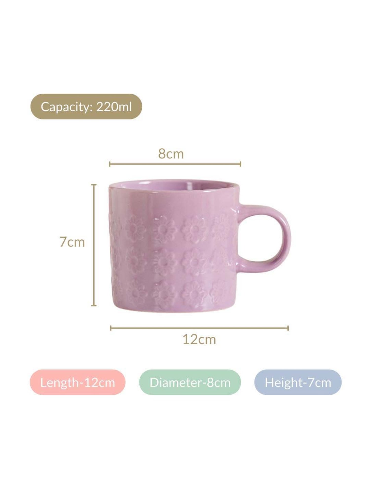 Nestasia Multicolour Mugs Set Of 8 220ml