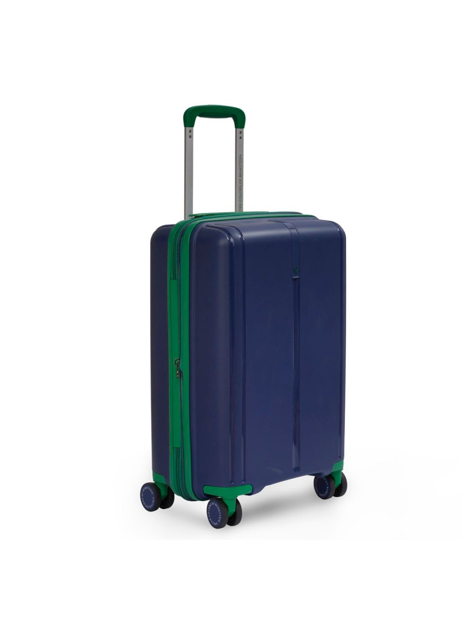 United Colors of Benetton Emerald Navy Textured Hard Medium Trolley Bag - 65.5 Cm