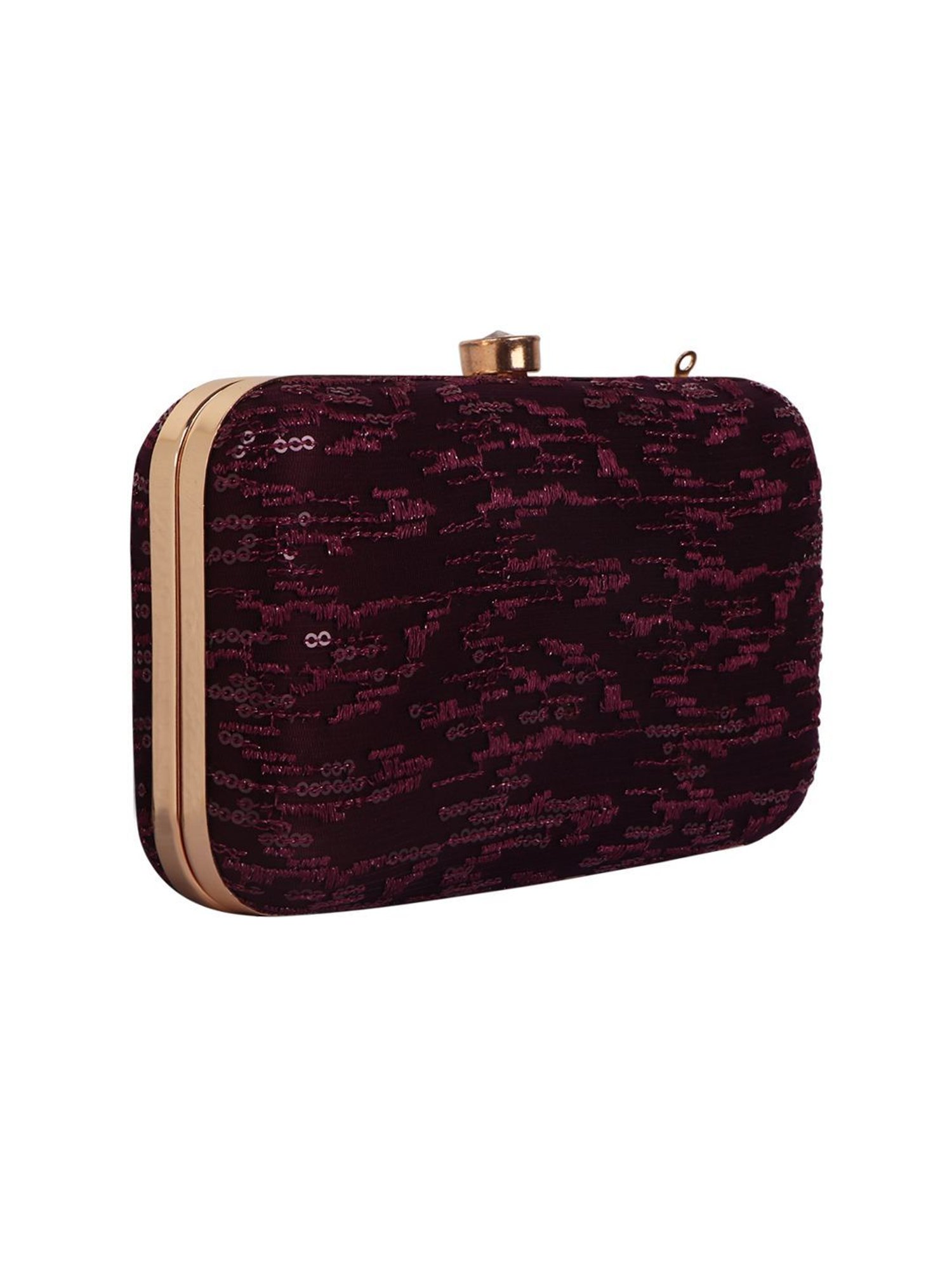 Horra Purple Embellished Clutch