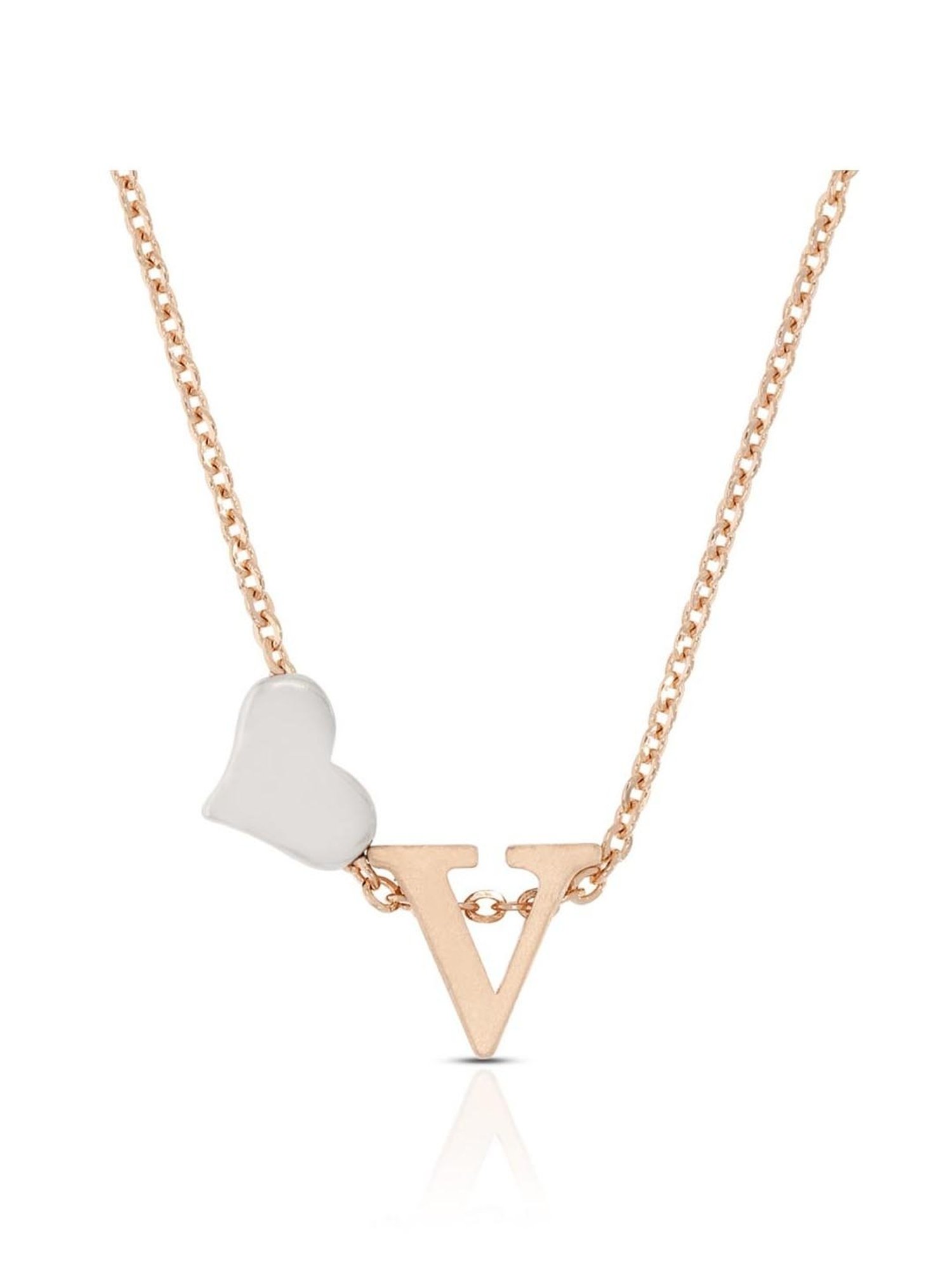 Anayra 92.5 Sterling Silver Initial Letter Charm Pendant without Chain for Women