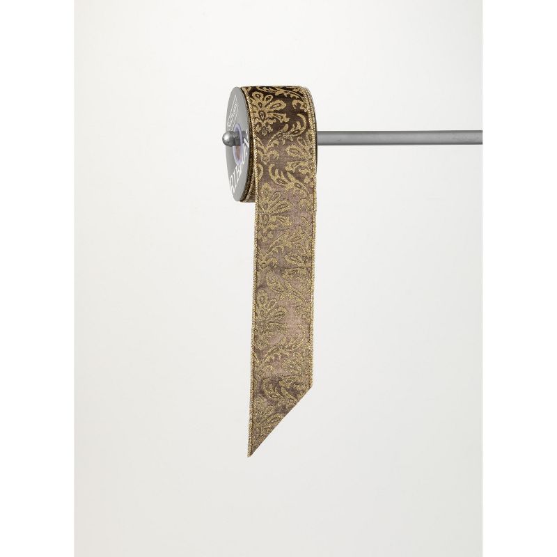 Kurt S. Adler Gold Elegant Fleur De Lis Wired Craft Ribbon 4.25" x 5 Yards