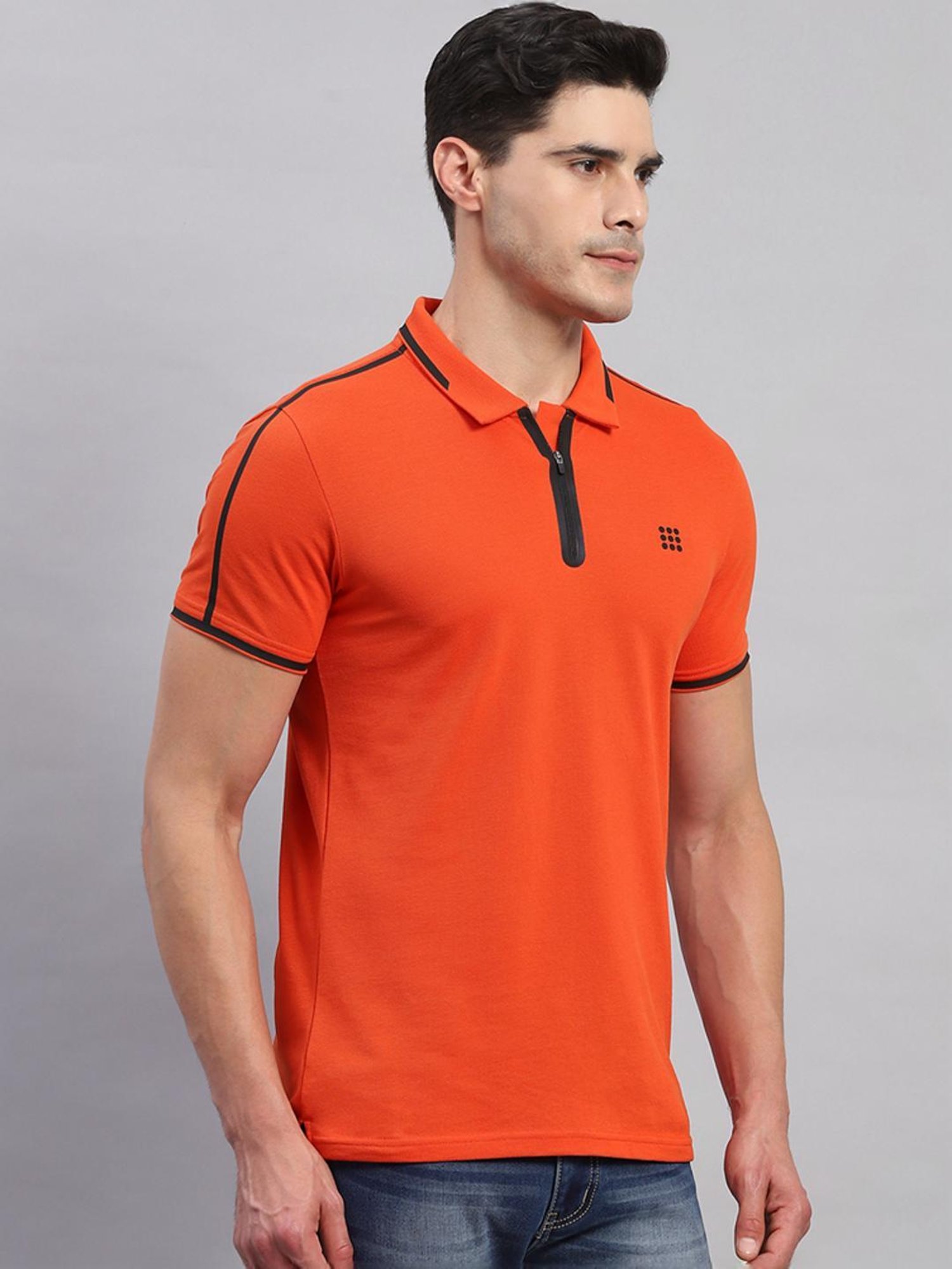 Rock.it Rust Cotton Regular Fit Polo T-Shirt