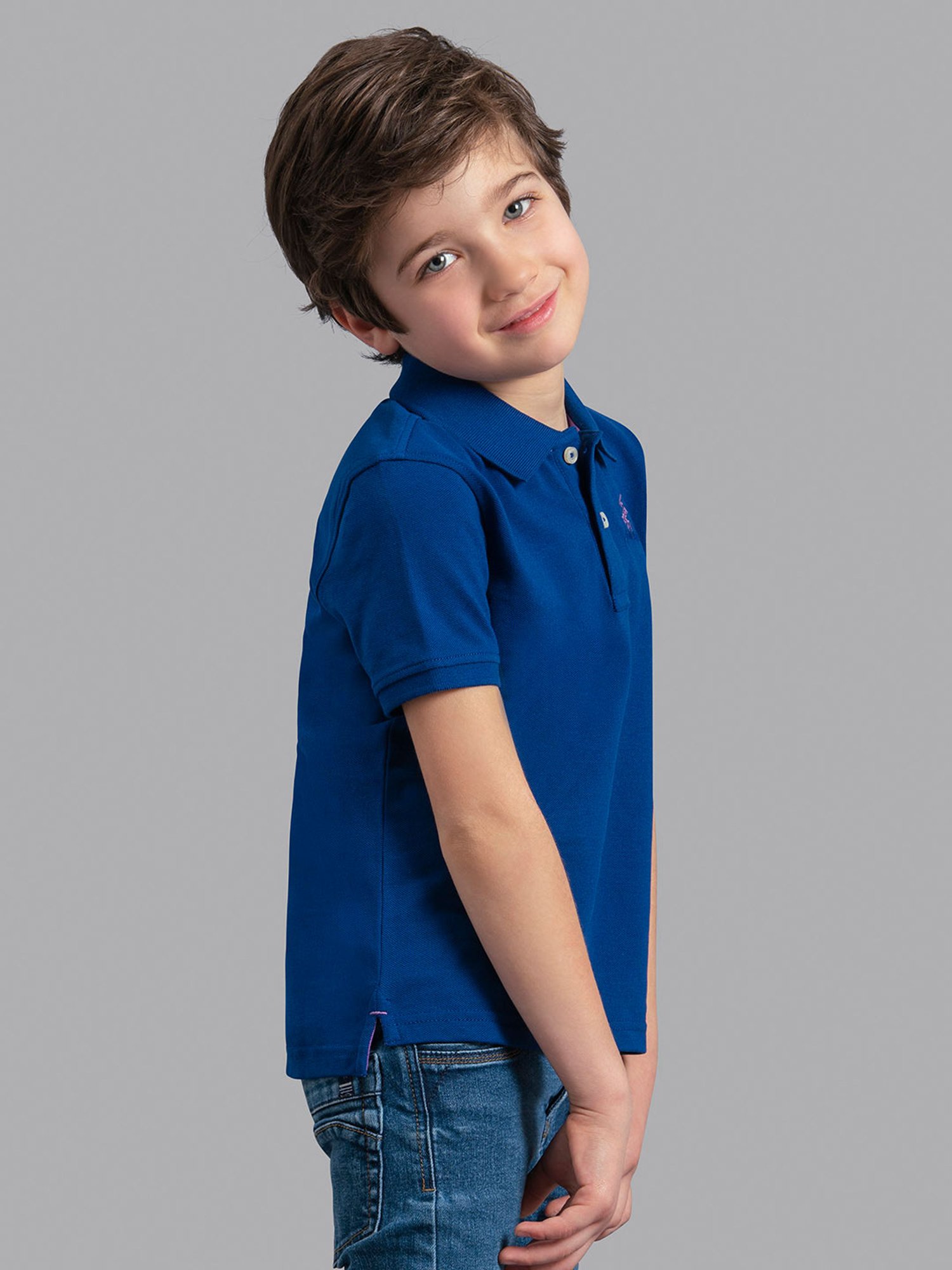 Beverly Hills Polo Club Kids Blue Solid Polo T-Shirt