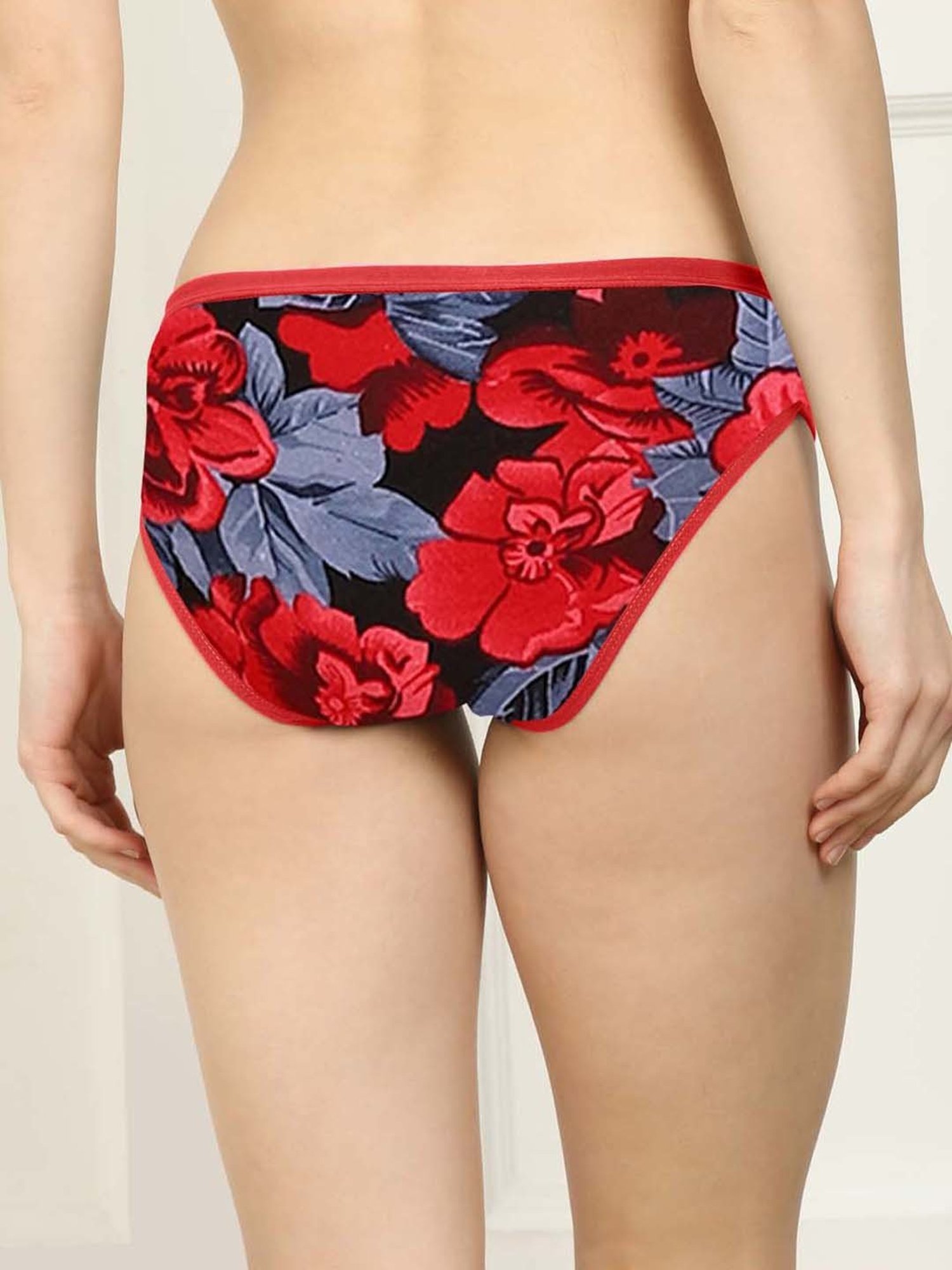 AROUSY Black & Grey Printed Bikini Panties - Pack Of 6