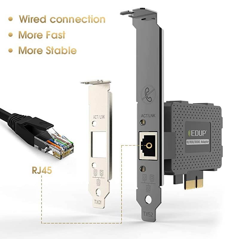 Gigabit Ethernet PCI Express PCI-E Network Card 10/100/1000Mbps RJ45 LAN Adapter Converter for Desktop PC