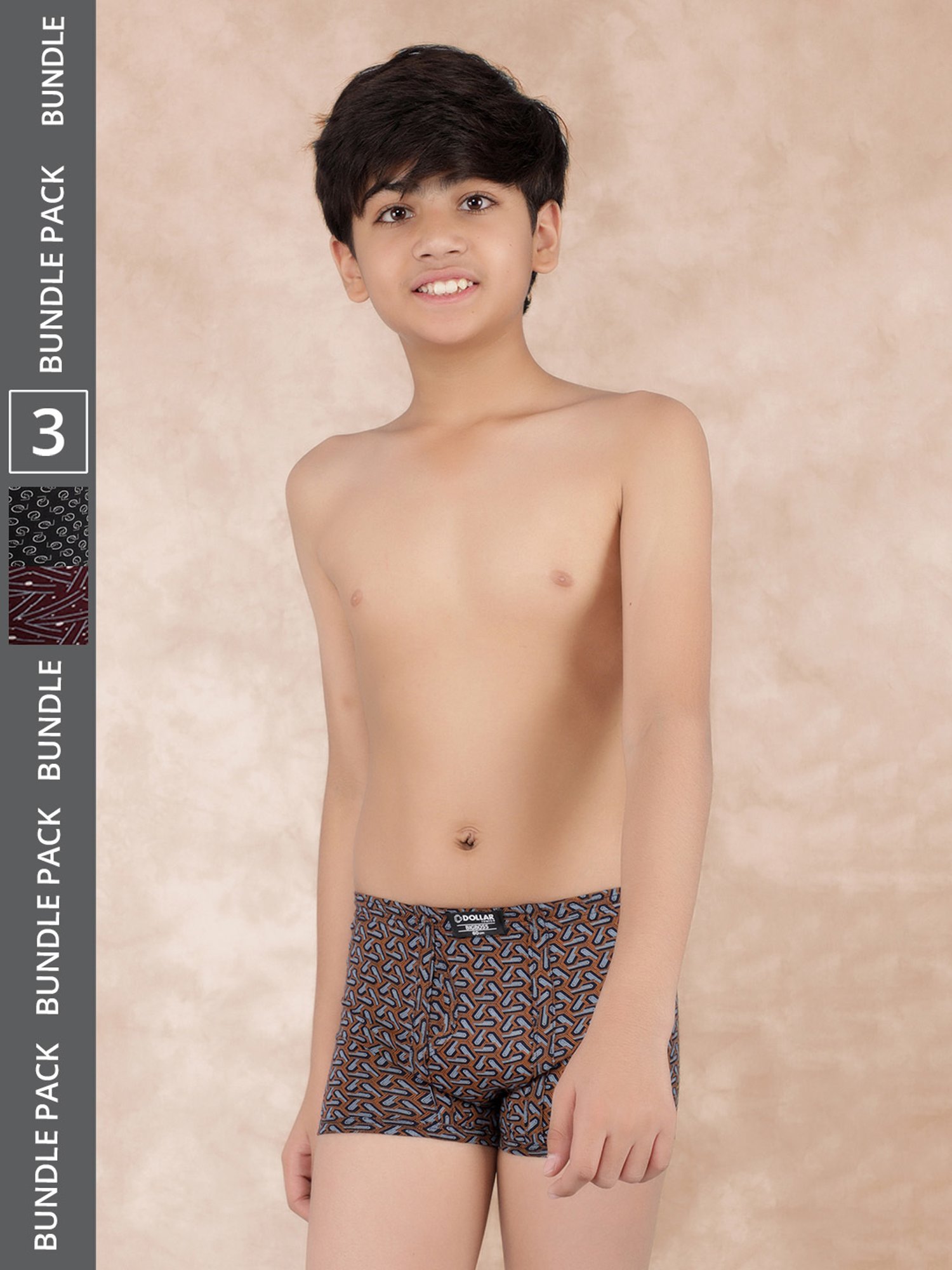 Dollar Bigboss Boys Multicolor Printed Trunks (Pack Of 3)