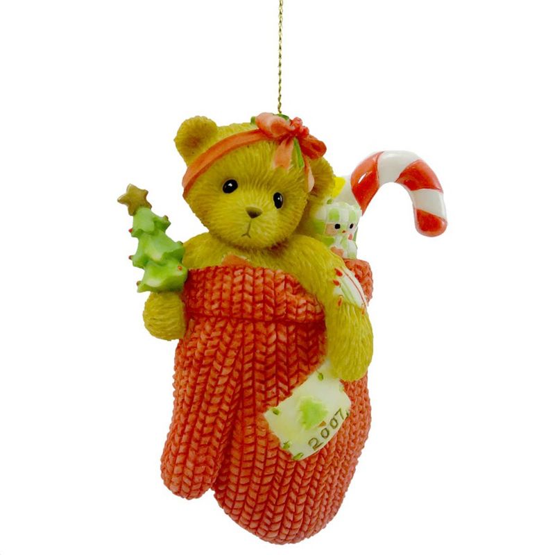 Cherished Teddies A Handful Of Holiday Cheer Dated 2007 Ornament Teddy Bear  -  Tree Ornaments