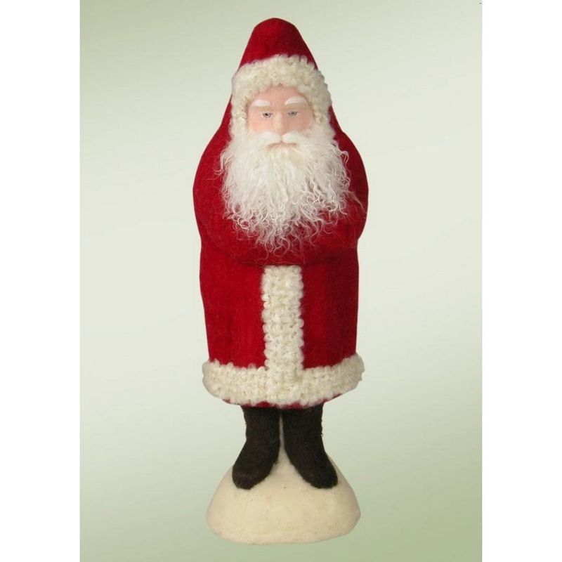 Byers Choice 16.5" Red and Cream Wool Felted Belsnickel Santa Christmas Table Top Decoration