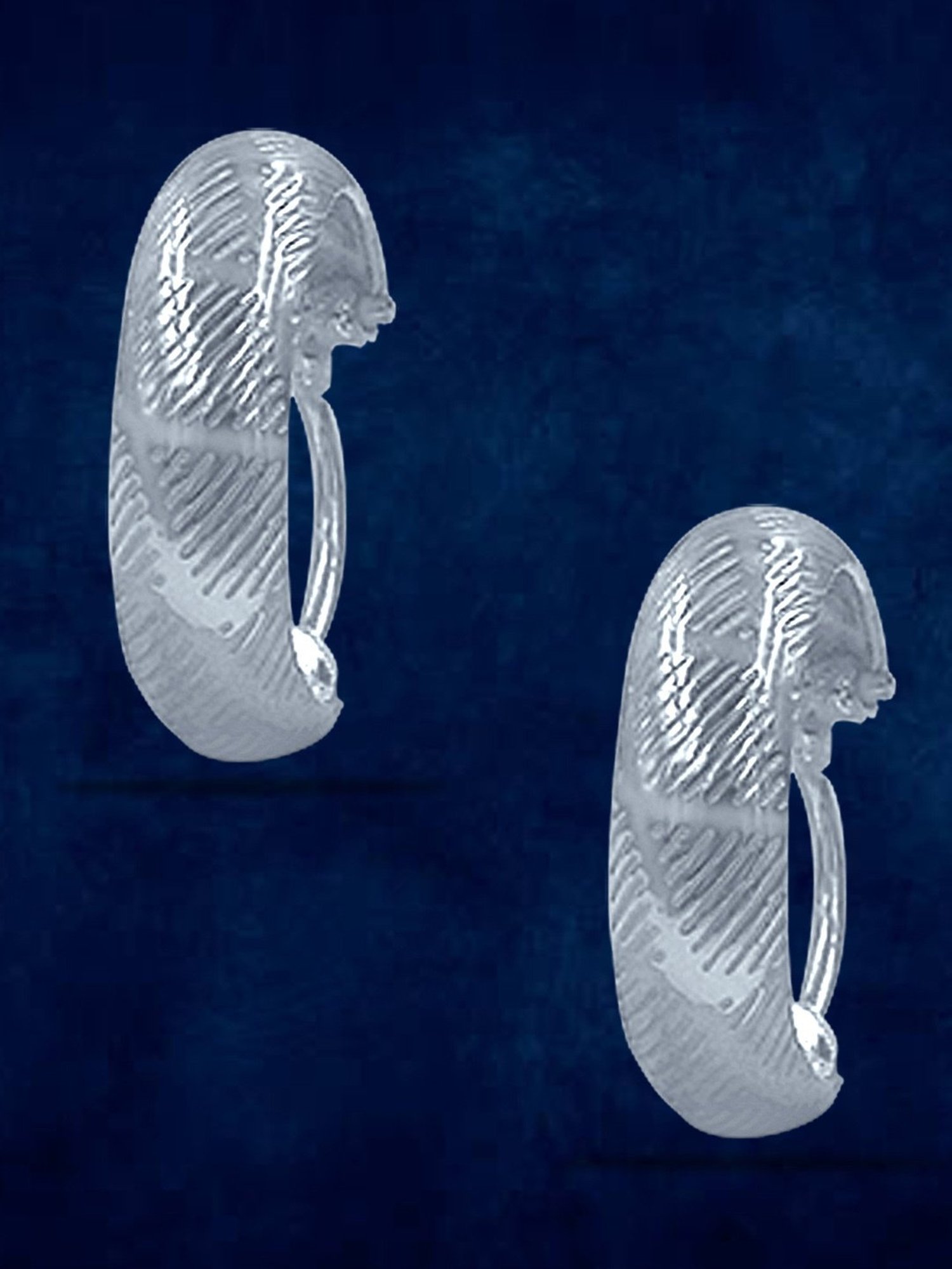 Taraash 92.5 Sterling Silver Engraved Hoop Earrings for Women