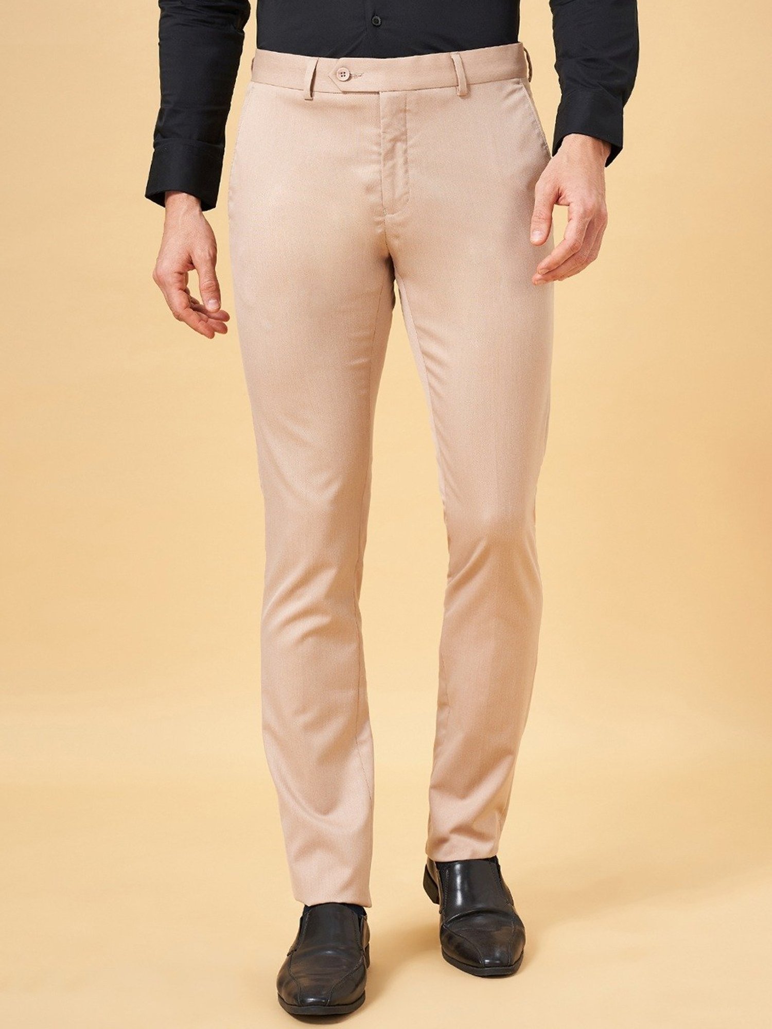 Peregrine by Pantaloons Desert Dust Slim Fit Trousers