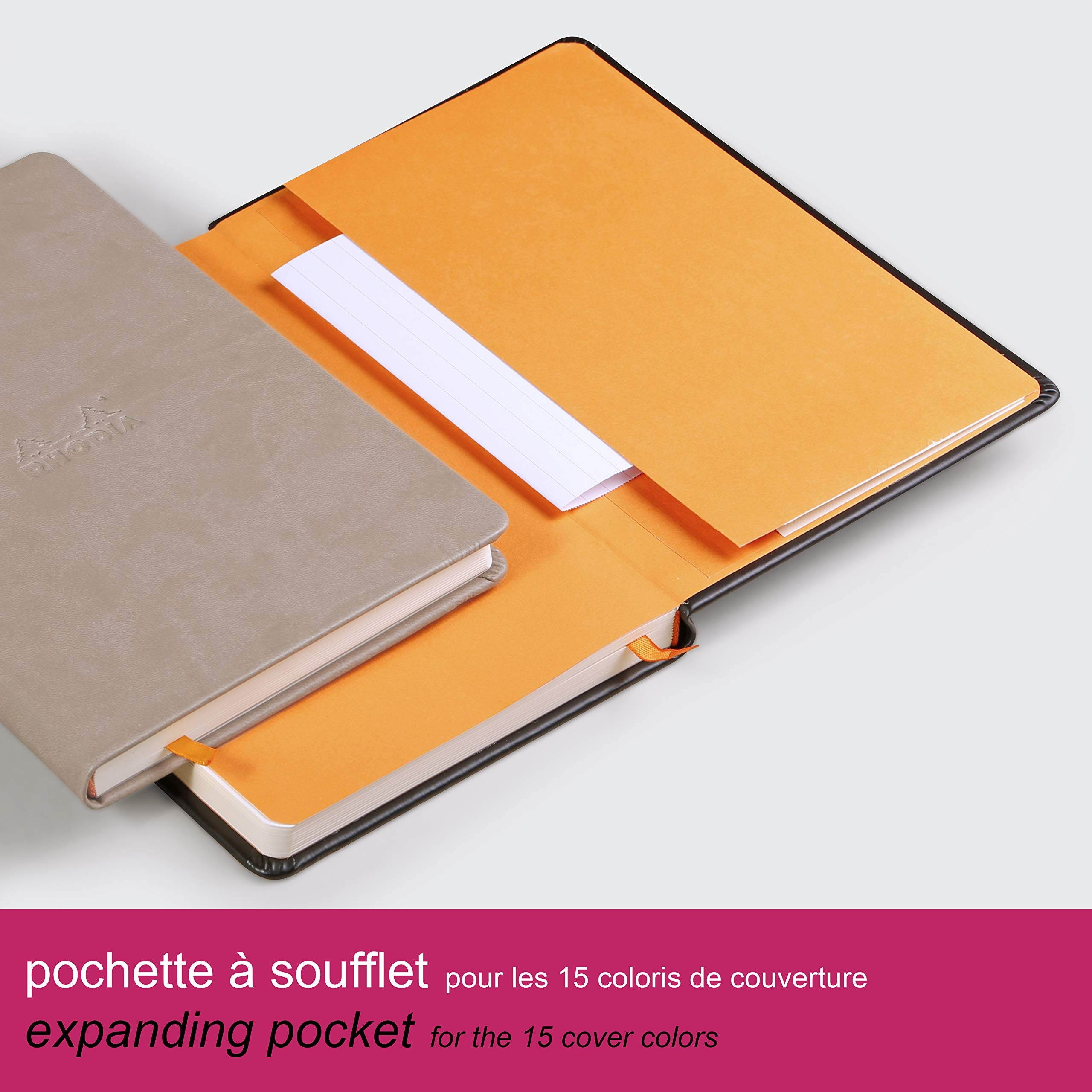 Rhodia Rhodiarama A5 Webnotebook, 5.5 in x 8.25, Lined - Raspberry (118752)
