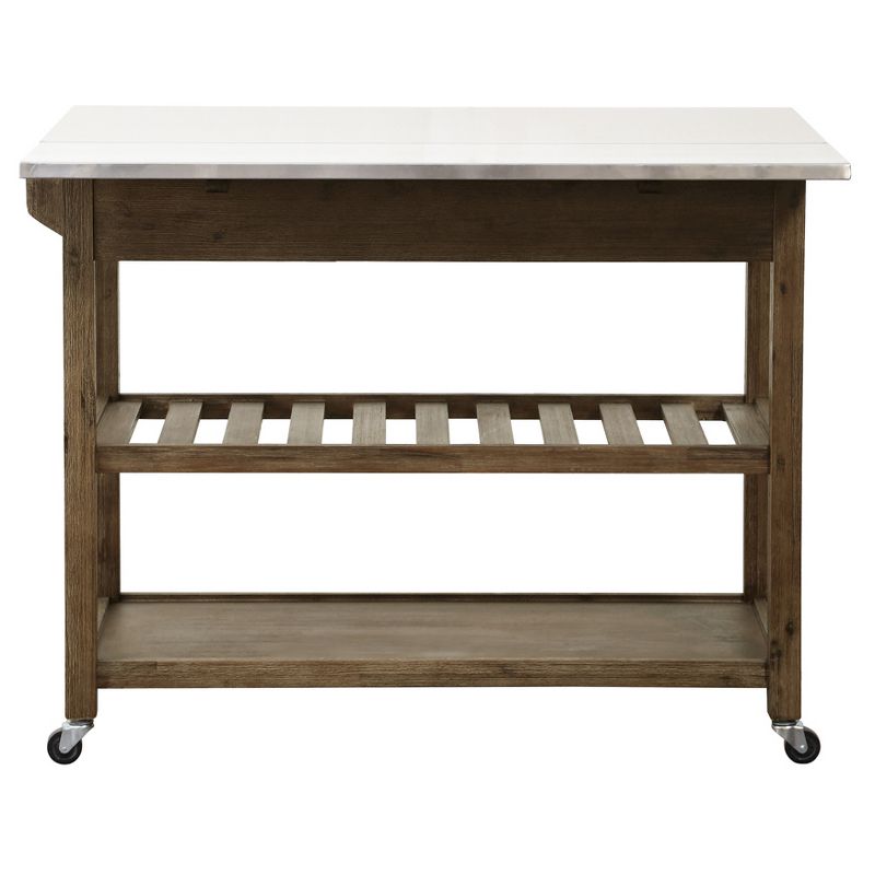 Hadley Kitchen Cart Island with Drop Down Shelf Barnwood - Boraam