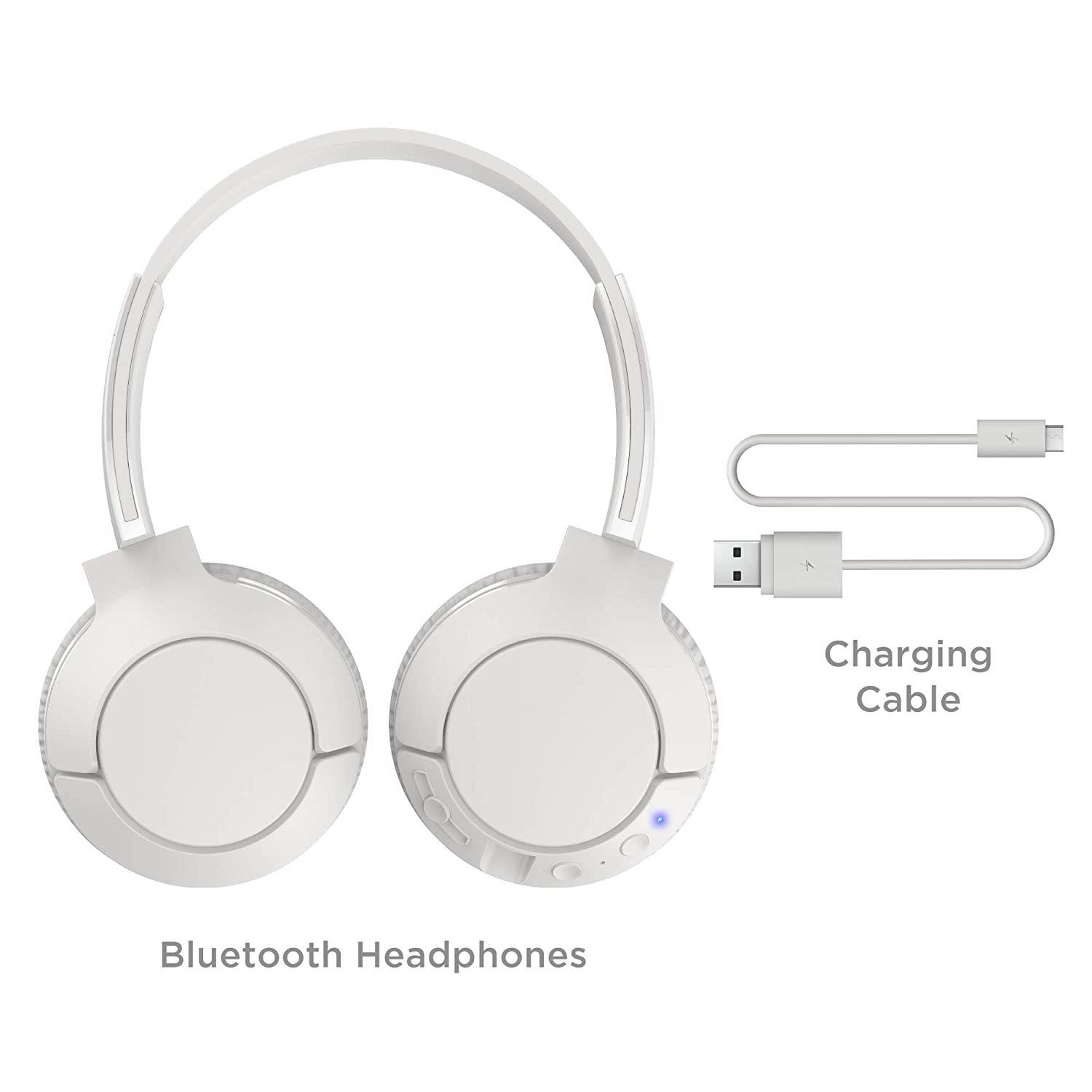 TCL MTRO200BT Wireless On-Ear Headphones Super Light Weight Headphones with 32mm Drivers for Huge Bass and 20 Hour Playtime &ndash; Ash White