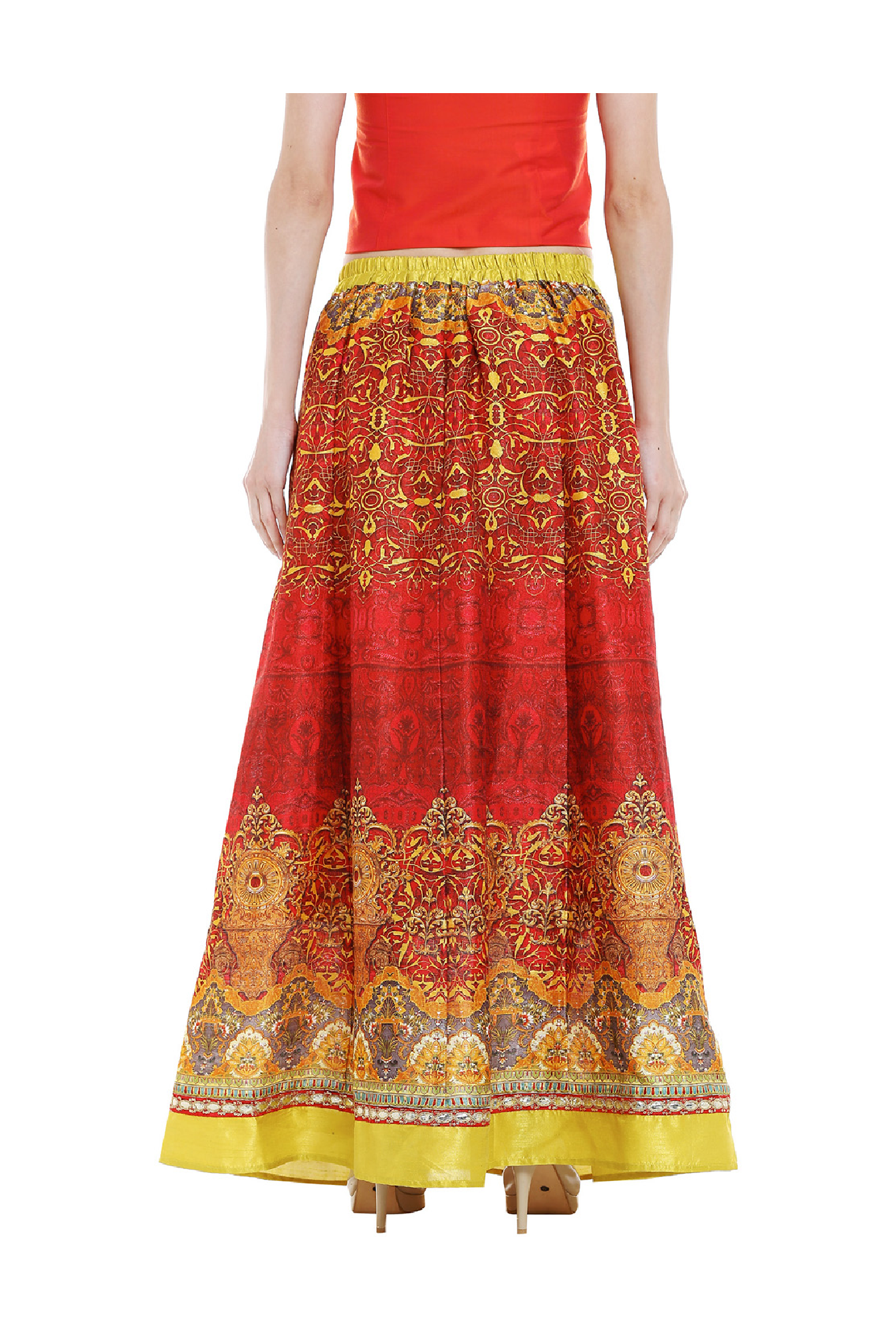 Fusion Beats Multicolor Printed Maxi Skirt